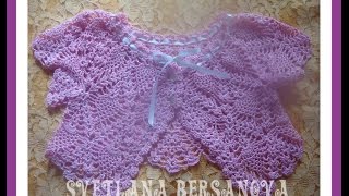 Жакет-болеро для девочки вязаный крючком. Часть 2.Bolero jacket for girls crocheted. Part 2.
