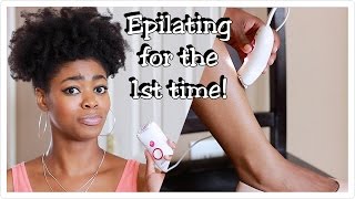 Trying An Epilator For The 1st Time! OMG! - 1st Impressions- Braun Silk Epil 5 - 4C Hair