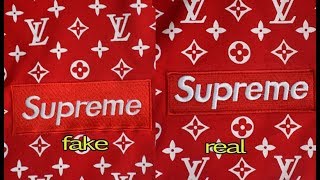 REAL VS FAKE Comparision of SUPREME X Louis Vuitton Hoodies  COMPARISON Authentic vs 1:1 Replica