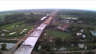 Đường Cao Tốc Trung Lương Mỹ Thuận Toàn Cảnh Trên Flaycam Ngày Noel Tại Cầu Kênh Năng Tiền Giang