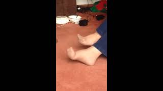 Wife's feet in nylon pantyhose tights 2