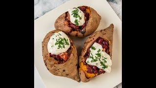 Red Bean Stuffed Sweet Potatoes