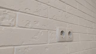 Имитация кирпичной кладки  из Шпаклёвки.Decorative plaster stone.