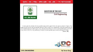 Pipe flow_(FM-08) by tarun sir (IIT Delhi)_GATE AIR -15_SSC JEN mains