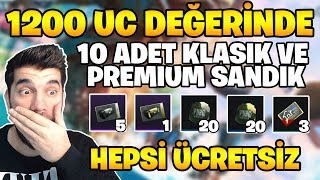 1200 UC DEĞERİNDE BEDAVA 10 ADET KLASİK VE PREMİUM SANDIK HİLE GİBİ VPN Pubg Mobile