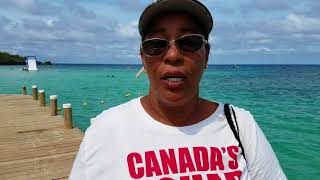 Funny sailboat at West bay beach Roatan Honduras