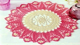 ДВУХЦВЕТНАЯ САЛФЕТКА КРЮЧКОМ СХЕМА.