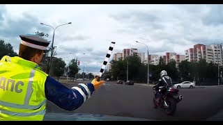 Погоня за СПОРТБАЙКОМ 2018// СРАЗУ ДВЕ машины ДПС//
