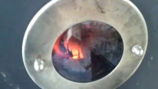 Пиролизный твердотопливный котел на дровах КМВ с регулятором тяги. Работа на улице при - 15 ⁰С.