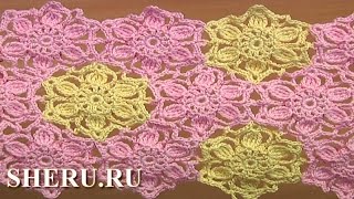 Вязание крючком полотна из мотивов. Демо