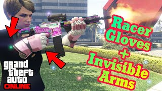 GTA 5 Online - How To Save Racer Gloves + Invisible Arms After Patch 1.40 *SOLO* (Female Character)