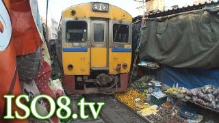 Maeklong train market in Thailand