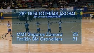 LIGA LOTERIAS ASOBAL J28 MMT Seguros Zamora - Fraikin BM Granollers 25-31