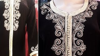 الجديد القفطان المغربي موبرة مطروز ب صم و لعقيق روعة caftan mabra