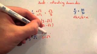 Rationalising denominators - Corbettmaths