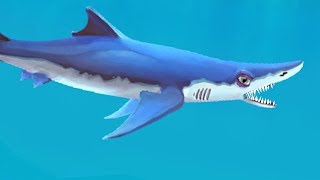 ДЛИННАЯ ХУДАЯ И СИНЯЯ АКУЛА! ОНА СЪЕЛА ЧЕЛОВЕКА! HUNGRY SHARK WORLD