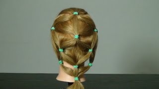 Прическа для девочек на средние волосы. Easy hairstyle for girls
