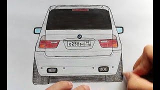 Как нарисовать Машину BMW X 5