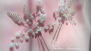 МК шпилька для волос из проволоки и бусин/ Hair pin wire and beads