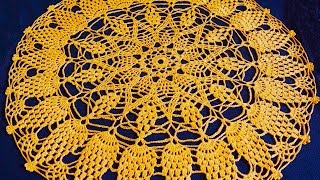 Салфетка крючком по схеме. Вязание салфетки. Ажурная салфетка. Часть 2. (Crochet napkin. P. 2)