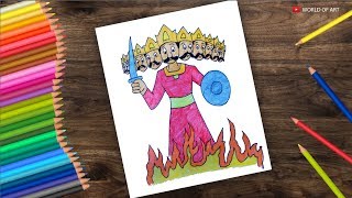 Dussehra Ravan Dahan Drawing - Step by step