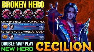 New Hero Cecilion is Broken!! - Cacilion Double MVP Plays - Mobile Legends