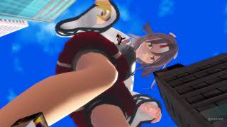 [MMD giantess]街に遊びに来た巨大娘/giantess came to play the town