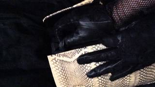 [ ASMR ]  Leather / lace gloves over net gloves
