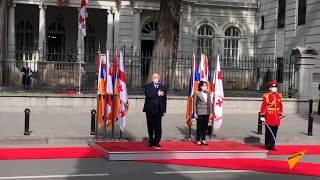 Церемония встречи президента Армении Армена Саркисяна с грузинской коллегой Саломе Зурабишвили во дв