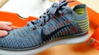 Nike Free RN Flyknit Dark Run shoes unboxing