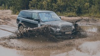 Rubicon по окна в воде, RR Vogue long, самоделка на гусеницах