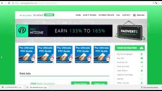 Сайт Paidverts для заработка на просмотре рекламы