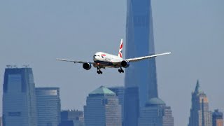 10 Airliners Landing on a 6800ft/2000m Runway at Newark Airport EWR (Full HD Plane Spotting)