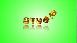 Футаж для начала фильма с золотыми 3D титрами: STUDIO на фоне цвета лаймовый