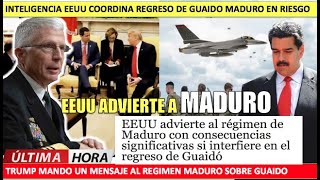 EEUU coordina regreso de Guaido Maduro corre un riesgo