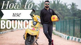 How To Use Bounce Keyless Scooter|ENGLISH REVIEW| Wicked Ride| Best Rental bike app| BANGALORE