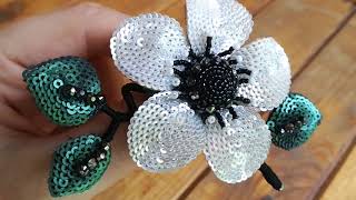 0811 Flower brooch handmade jewelery