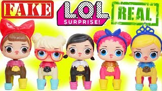 FAKE LOL Surprise Dolls + Lil Sisters Customized Wrong Heads as Pets