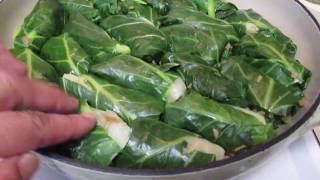 Braising Stuffed Collards and Cabbage with Brown Rice! Part 3 of 4