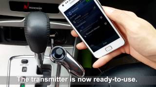 Wireless In-Car Bluetooth FM Transmitter Hands-Free Calling Music w/Charging