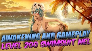 Bleach Brave Souls LEVEL 200 SWIMSUIT NELLIEL AWAKENING and GAMEPLAY