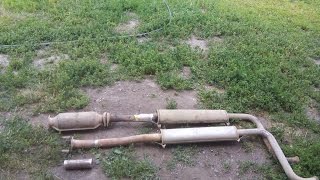 ремонт выхлопной системы  ваз 2111 ( переделка резонатора)