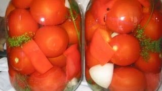 Заготовки на зиму. Помидоры под капроновой крышкой с ацетилкой