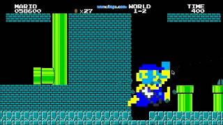 Mari0 cheats: Giant Mario and Minecraft pickaxe