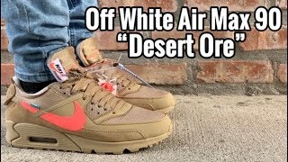 Air Max 90 Off White “Desert Ore” on Feet