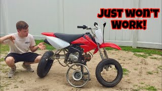 The FREE Pit Bike Gets Supermoto Tires! But We have an Issue...