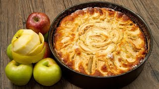 Пышная вкусная шарлотка с яблоками в духовке. Классический пошаговый видео рецепт