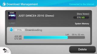 Downloading Just Dance 2016 Demo in the Wii U eShop