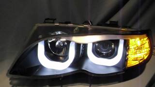 Angel Eye Scheinwerfer 3er BMW E46 Limo 01-03 U-LED-Standlichtring black by SW-Tuning