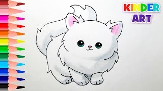 Как нарисовать кошку поэтапно | How to draw a cartoon cat